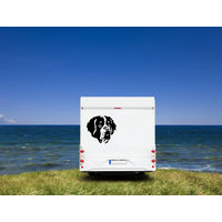 Produktbild von Amberdog Wandtattoo Bernhardiner Kopf Wohnmobil Aufkleber Weiß 50cm
