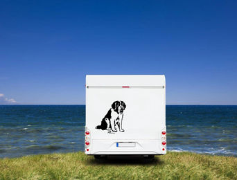 Produktbild von Amberdog Wandtattoo Bernhardiner Wohnmobil Aufkleber Schwarz 20cm