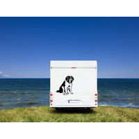 Produktbild von Amberdog Wandtattoo Bernhardiner Wohnmobil Aufkleber Schwarz 20cm