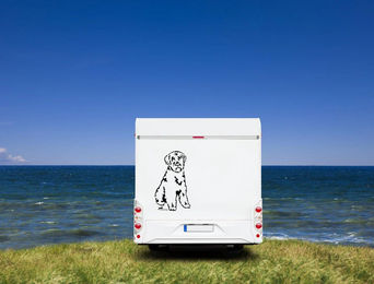 Produktbild von Amberdog Wandtattoo Bouvier des Flandres Aufkleber für Auto und Wohnmobil Weiß 30cm