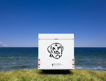 Produktbild von Amberdog Wandtattoo Bouvier des Flandres Auto und Wohnmobil Aufkleber Schwarz 30cm