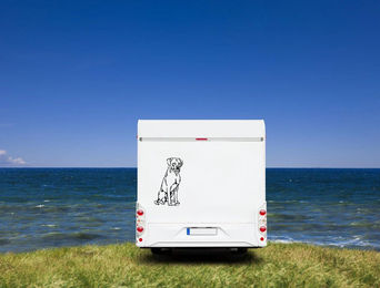 Produktbild von Amberdog Wandtattoo Boxer Aufkleber für Auto und Wohnmobil Schwarz 20cm