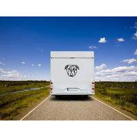 Produktbild von Amberdog Wandtattoo Bulldogge Kopf Auto Wohnmobil Aufkleber Schwarz 50cm