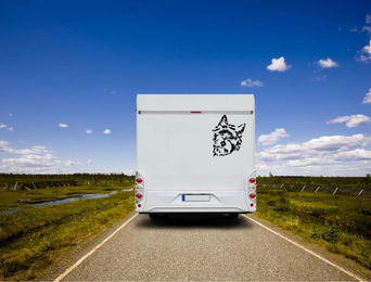 Produktbild von Amberdog Wandtattoo Cairn Terrier Kopf Wohnmobil Aufkleber Weiß 20cm