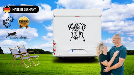 Produktbild von Amberdog Wandtattoo Cane Corso Hund Aufkleber für Auto und Wohnmobil Weiß 10cm