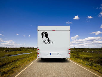 Produktbild von Amberdog Wandtattoo Cavalier King Charles Spaniel Wohnmobil Aufkleber Schwarz 30cm