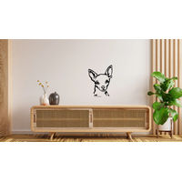 Produktbild von Amberdog Wandtattoo Chihuahua Kopf Aufkleber Schwarz 30cm