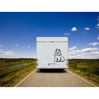 Produktbild von Amberdog Wandtattoo Chow Chow Langhaar Wohnmobil Aufkleber Weiß 30cm