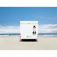 Produktbild von Amberdog Wandtattoo Collie Kurzhaar Auto Wohnmobil Aufkleber Weiß 30cm