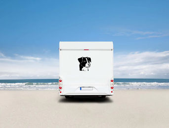 Produktbild von Amberdog Wandtattoo Dänischer Hofhund Wohnmobil Aufkleber Schwarz 20cm