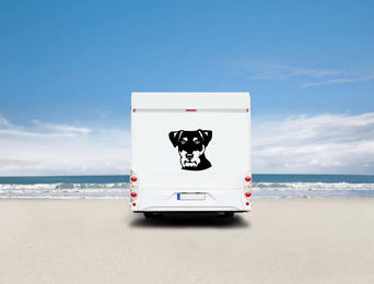 Produktbild von Amberdog Wandtattoo Deutscher Jagdterrier Aufkleber für Auto und Wohnmobil Weiß 50cm