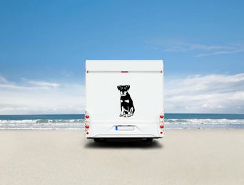 Produktbild von Amberdog Wandtattoo Deutscher Jagdterrier Auto Wohnmobil Aufkleber Schwarz 30cm
