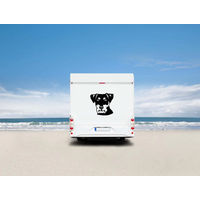 Produktbild von Amberdog Wandtattoo Deutscher Jagdterrier Kopf Auto Wohnmobil Aufkleber Weiß 20cm