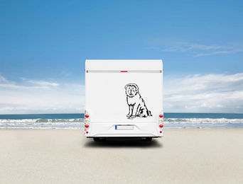 Produktbild von Amberdog Wandtattoo Do Khyi Tibet Dogge Auto Wohnmobil Aufkleber Weiß 50cm
