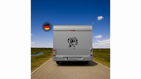 Produktbild von Amberdog Wandtattoo Dobermann Kopf Aufkleber Schwarz 30cm