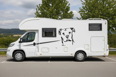 Produktbild von Amberdog Wandtattoo Dogo Argentino Kopf Aufkleber Schwarz 50cm