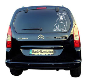 Produktbild von Amberdog Wandtattoo Englische Bulldogge Autoaufkleber Weiß 30cm