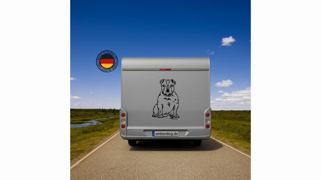Produktbild von Amberdog Wandtattoo Englische Bulldogge Autoaufkleber Weiß 30cm
