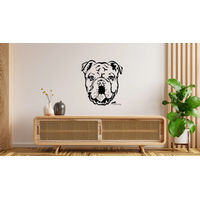 Produktbild von Amberdog Wandtattoo Englische Bulldogge Kopf Autoaufkleber Schwarz 30cm