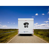 Produktbild von Amberdog Wandtattoo Entlebucher Sennenhund Kopf Wohnmobil Aufkleber Weiß 30cm