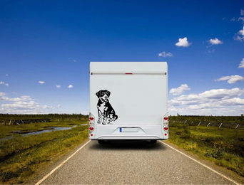 Produktbild von Amberdog Wandtattoo Entlebucher Sennenhund Wohnmobil Aufkleber Schwarz 30cm