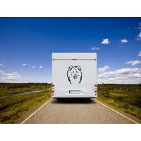 Produktbild von Amberdog Wandtattoo Eurasier Kopf Aufkleber für Auto und Wohnmobil Schwarz 30cm