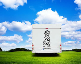 Produktbild von Amberdog Wandtattoo Flatcoated Retriever Wohnmobil Aufkleber Schwarz 50cm
