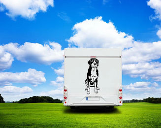 Produktbild von Amberdog Wandtattoo Großer Schweizer Sennenhund Aufkleber für Auto und Wohnmobil Schwarz 20cm