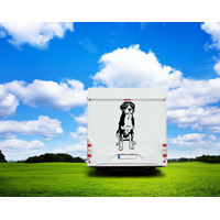 Produktbild von Amberdog Wandtattoo Großer Schweizer Sennenhund Aufkleber für Auto und Wohnmobil Schwarz 20cm