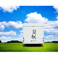 Produktbild von Amberdog Wandtattoo Holländischer Schäferhund Auto Wohnmobil Aufkleber Schwarz 30cm