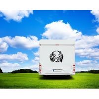 Produktbild von Amberdog Wandtattoo Hovawart Kopf Auto Wohnmobil Aufkleber Weiß 20cm