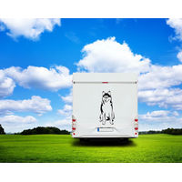 Produktbild von Amberdog Wandtattoo Husky Auto Wohnmobil Aufkleber Weiß 30cm