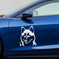 Produktbild von amberdog Wandtattoo Husky Kopf Auto Wohnmobil Aufkleber Weiß 50cm