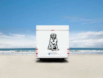 Produktbild von Amberdog Wandtattoo Kaukasier Hund Aufkleber für Auto und Wohnmobil Weiß 20cm