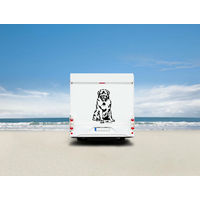 Produktbild von Amberdog Wandtattoo Kaukasier Hund Aufkleber für Auto und Wohnmobil Weiß 20cm