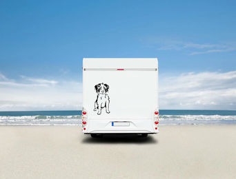 Produktbild von Amberdog Wandtattoo Kromfohrländer Auto Wohnmobil Aufkleber Schwarz 50cm