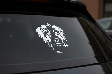 Produktbild von Amberdog Wandtattoo Kromfohrländer Kopf Aufkleber Schwarz 30cm
