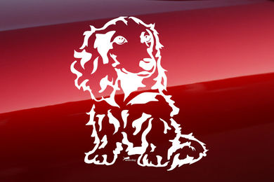 Produktbild von Amberdog Wandtattoo Langhaar Dackel Auto Aufkleber Schwarz 30cm