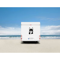 Produktbild von Amberdog Wandtattoo Lappländischer Rentierhund Auto und Wohnmobil Aufkleber Weiß 30cm
