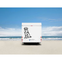 Produktbild von Amberdog Wandtattoo Leonberger Auto Wohnmobil Aufkleber Weiß 50cm
