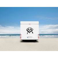 Produktbild von Amberdog Wandtattoo Leonberger Kopf Aufkleber für Auto und Wohnmobil Weiß 20cm