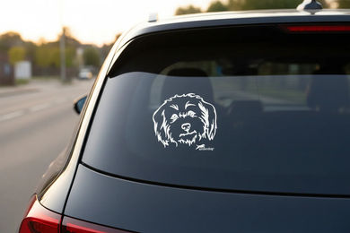 Produktbild von Amberdog Wandtattoo Malteser Kopf Aufkleber für Auto und Wohnmobil Schwarz 30cm