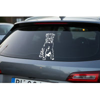 Produktbild von Amberdog Wandtattoo Mittelschnauzer Auto Wohnmobil Aufkleber Weiß 20cm