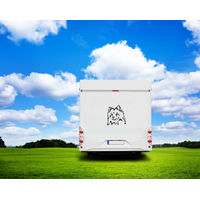 Produktbild von Amberdog Wandtattoo Mittelspitz Hund Aufkleber für Auto und Wohnmobil Weiß 30cm