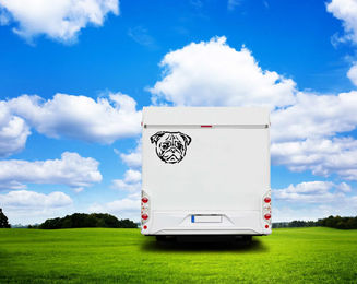 Produktbild von Amberdog Wandtattoo Mops Aufkleber für Auto und Wohnmobil Schwarz 20cm