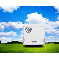 Produktbild von Amberdog Wandtattoo Mops Aufkleber für Auto und Wohnmobil Schwarz 20cm