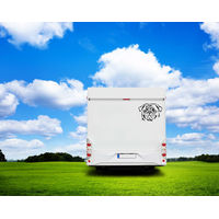 Produktbild von Amberdog Wandtattoo Mops Kopf Wohnmobil Aufkleber Weiß 30cm