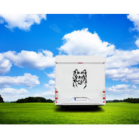 Produktbild von Amberdog Wandtattoo Mudi Kopf Aufkleber für Auto und Wohnmobil Weiß 50cm