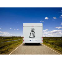 Produktbild von Amberdog Wandtattoo Neufundländer Auto und Wohnmobil Aufkleber Weiß 20cm