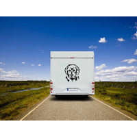 Produktbild von Amberdog Wandtattoo Neufundländer Kopf Aufkleber für Auto und Wohnmobil Schwarz 20cm